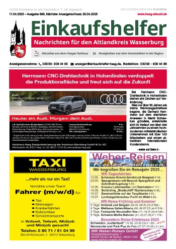 Einkaufshelfer Haag Ausgabe 889