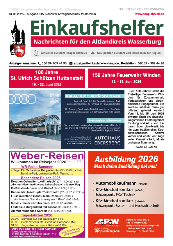 Einkaufshelfer Haag Ausgabe 915