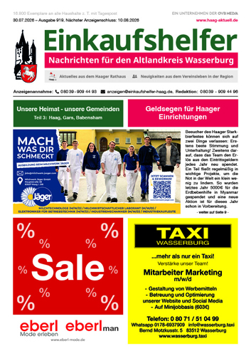Einkaufshelfer Haag Ausgabe 919