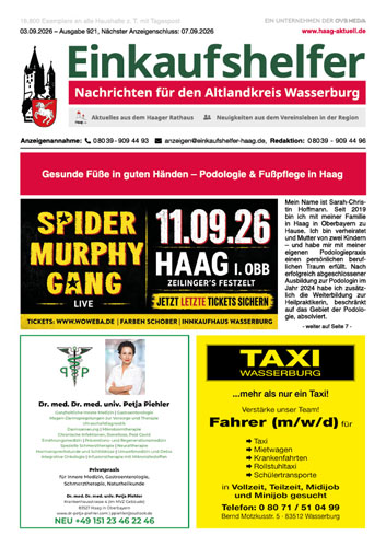 Einkaufshelfer Haag Ausgabe 921